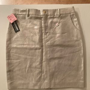 NWT Shimmery Gold Skirt (Linen/Cotton Blend)